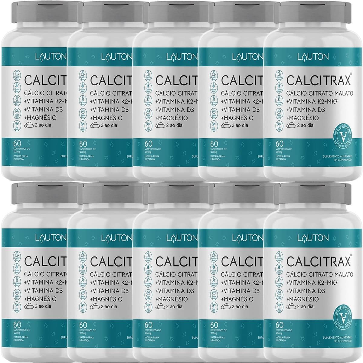 Kit 10X Calcitrax - 60 Comprimidos - Lauton Nutrition