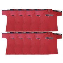 Kit 10X Camiseta Algod�o Integral Team - Tamanho G Vermelha/Preta - IntegralM�dica