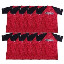 Kit 10X Camiseta Algod�o - Tamanho G Vermelha/Preta - IntegralM�dica