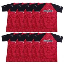 Kit 10X Camiseta Algod�o - Tamanho M Vermelha/Preta - IntegralM�dica