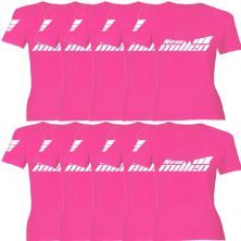 Kit 10X Camiseta Baby Look Feminina - Tamanho G Rosa - New Millen