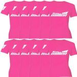Kit 10X Camiseta Baby Look Feminina - Tamanho G Rosa - New Millen