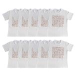 Kit 10X Camiseta de  Algod�o Feminina - Tamanho G Branca - Nutrify