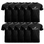 Kit 10X Camiseta Dry Fit - Tamanho M Preta - Bodyaction