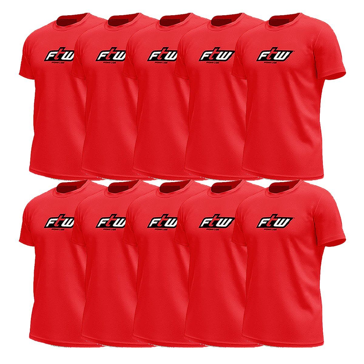 Kit 10X Camiseta Ftw Poliester - Vermelha Tamanho G - FTW