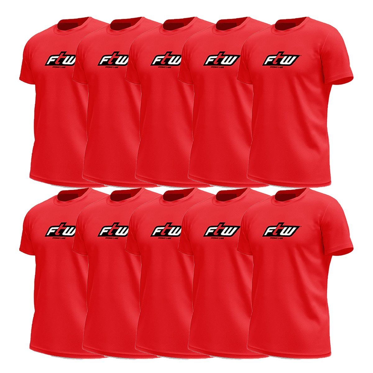 Kit 10X Camiseta Ftw Poliester -Vermelha Tamanho GG - FTW