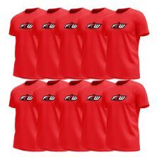 Kit 10X Camiseta Ftw Poliester -Vermelha Tamanho GG - FTW