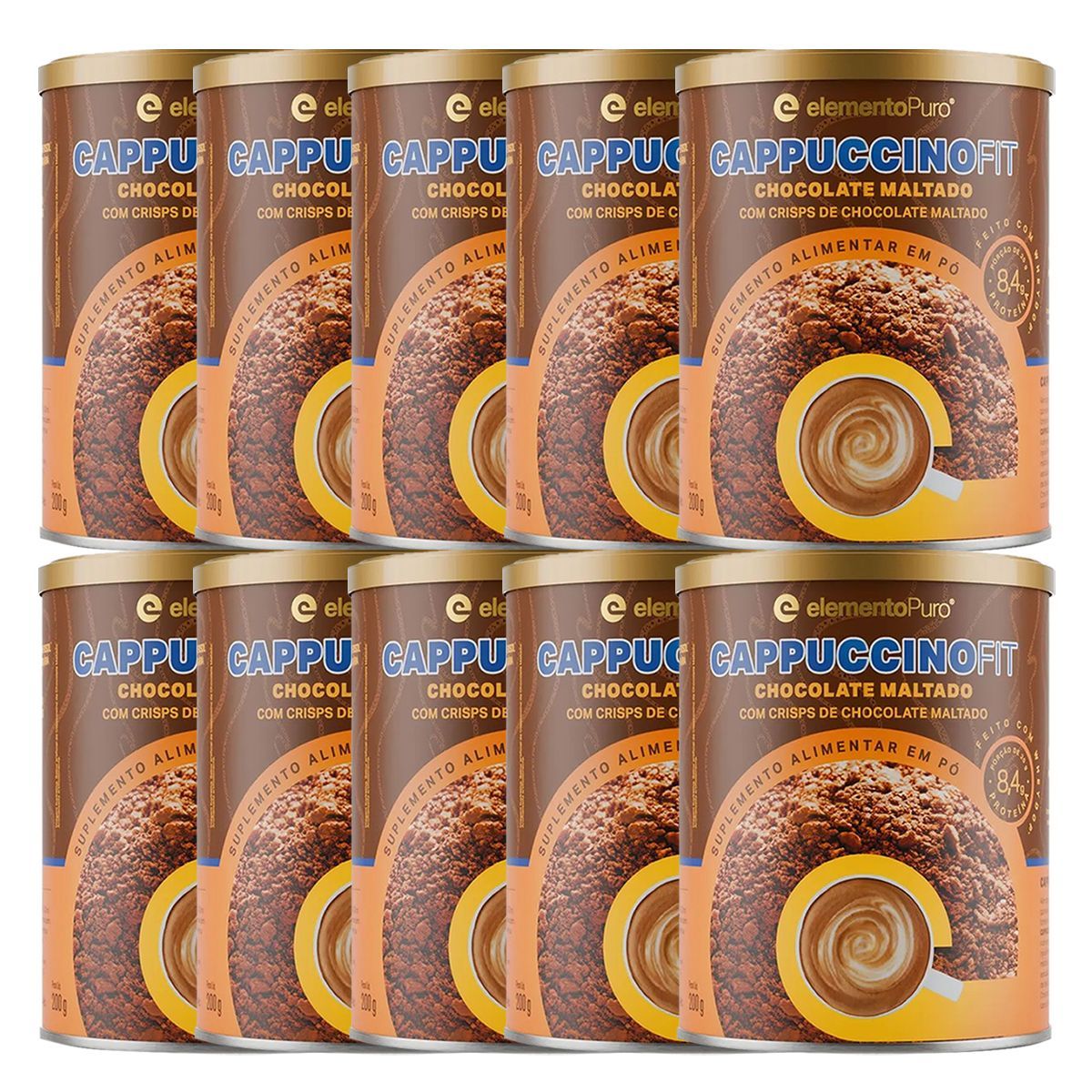 Kit 10X CappuccinoFit - 200g Chocolate Maltado - ElementoPuro
