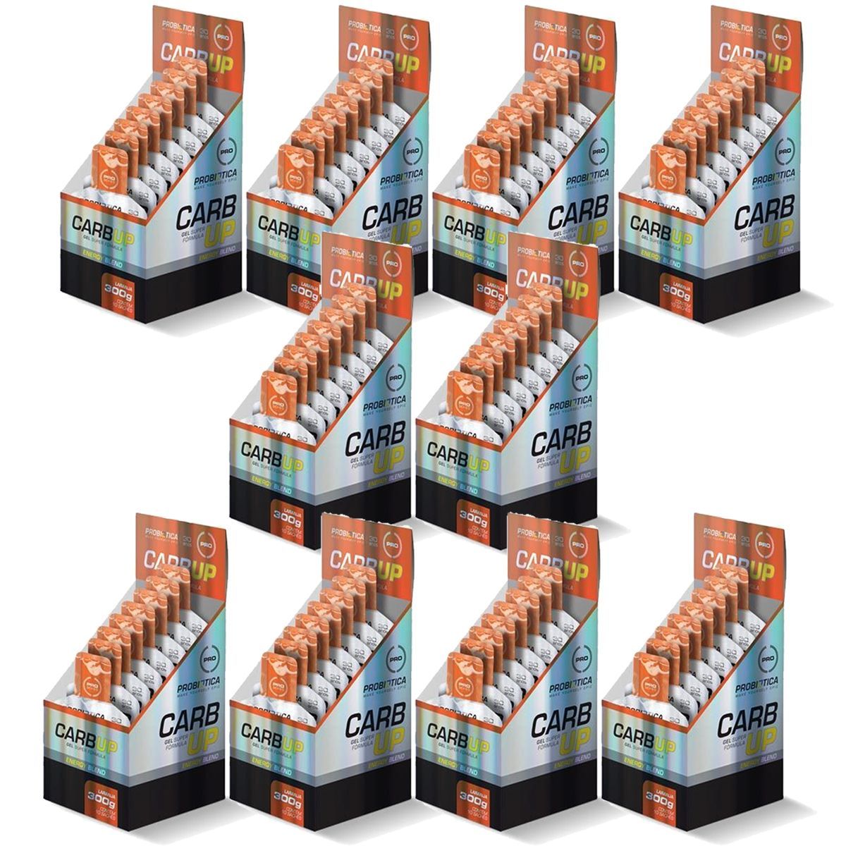 Kit 10X Carb UP Gel Super F�rmula - 10 Sach�s 30g Laranja - Probi�tica