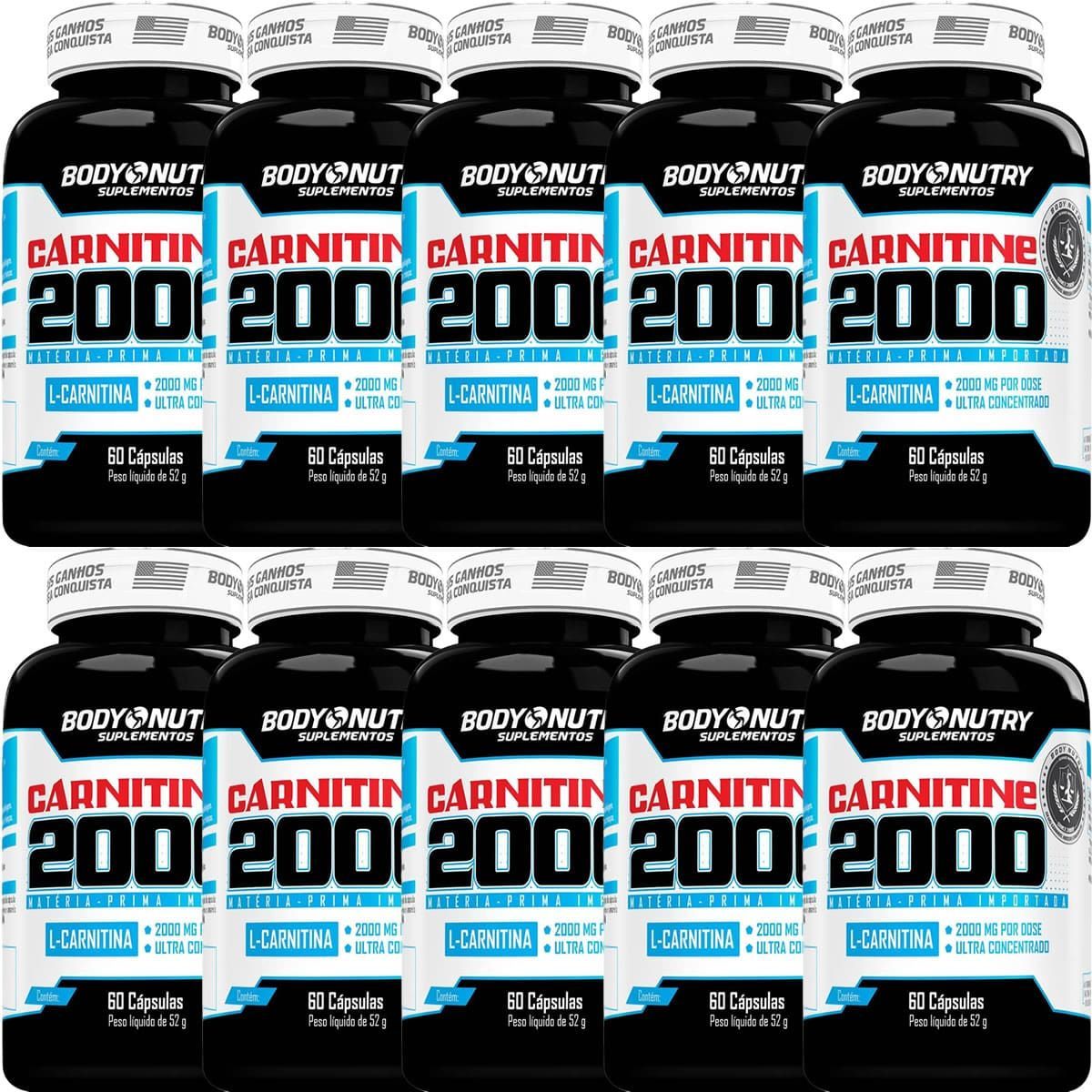 Kit 10X Carnitine 2000 - 60 C�psulas - Body Nutry
