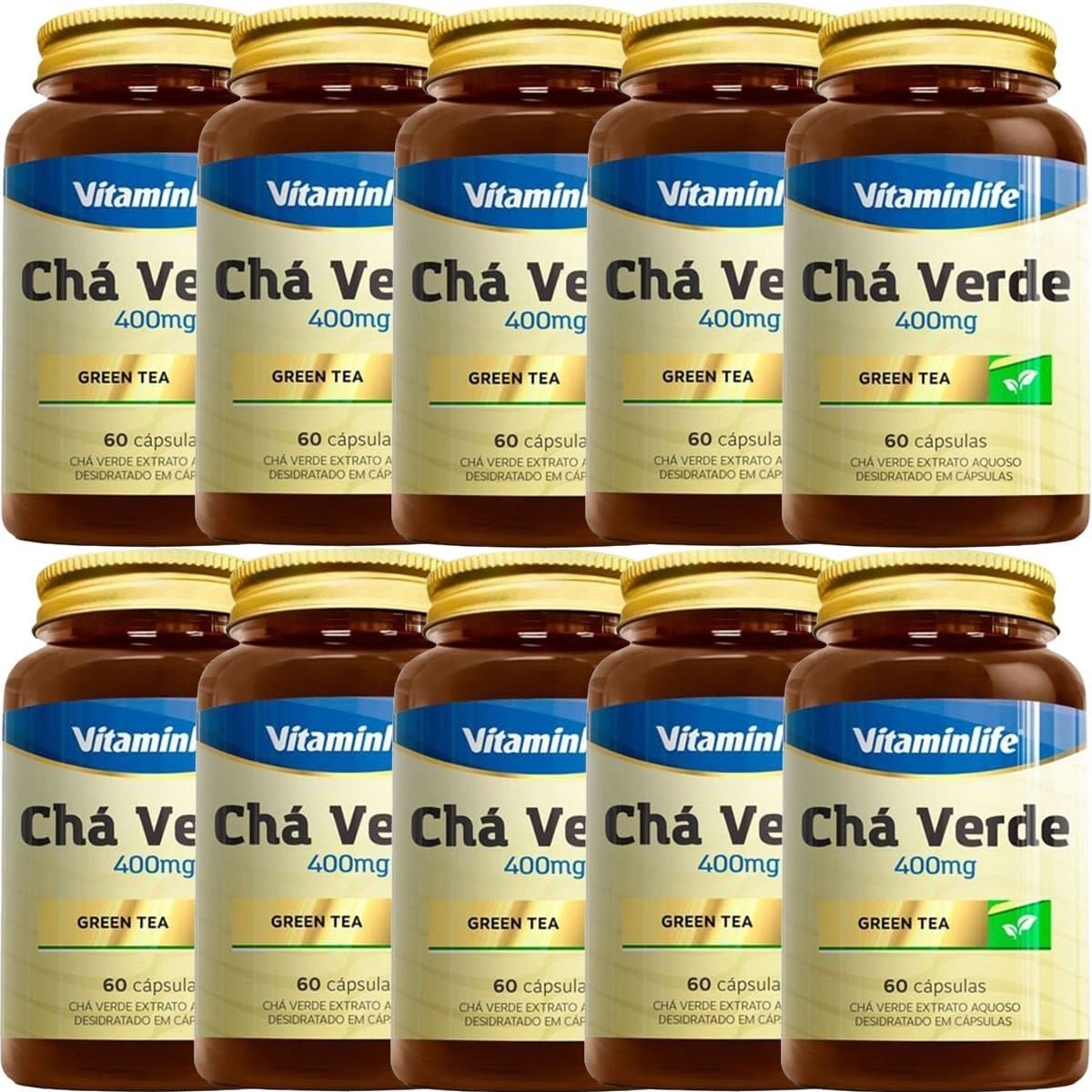 Kit 10X Ch� Verde - 60 C�psulas - VitaminLife