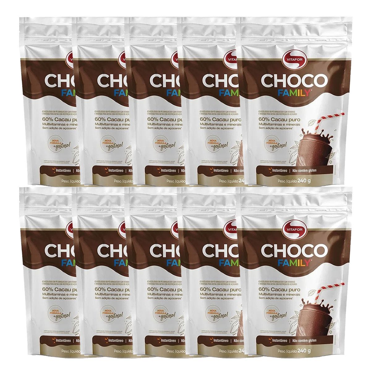 Kit 10X Choco Family - 240g Refil - Vitafor