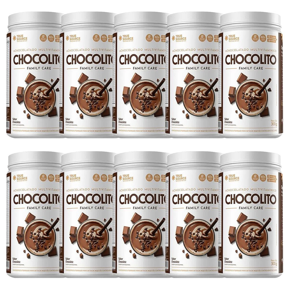 Kit 10X Chocolito Family Care - 300g Chocolate - True Source