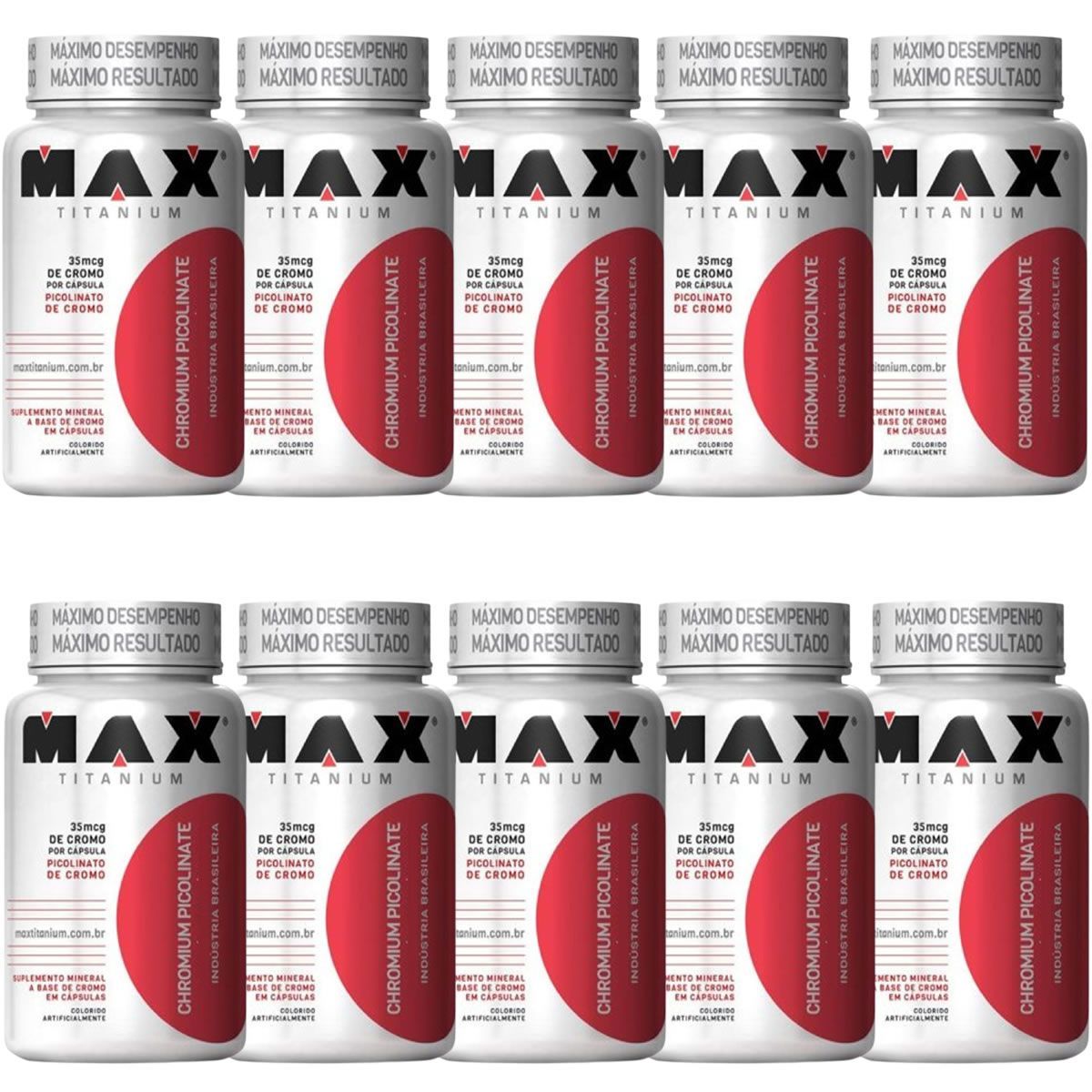Kit 10X Chromium Picolinate - 60 C�psulas - Max Titanium