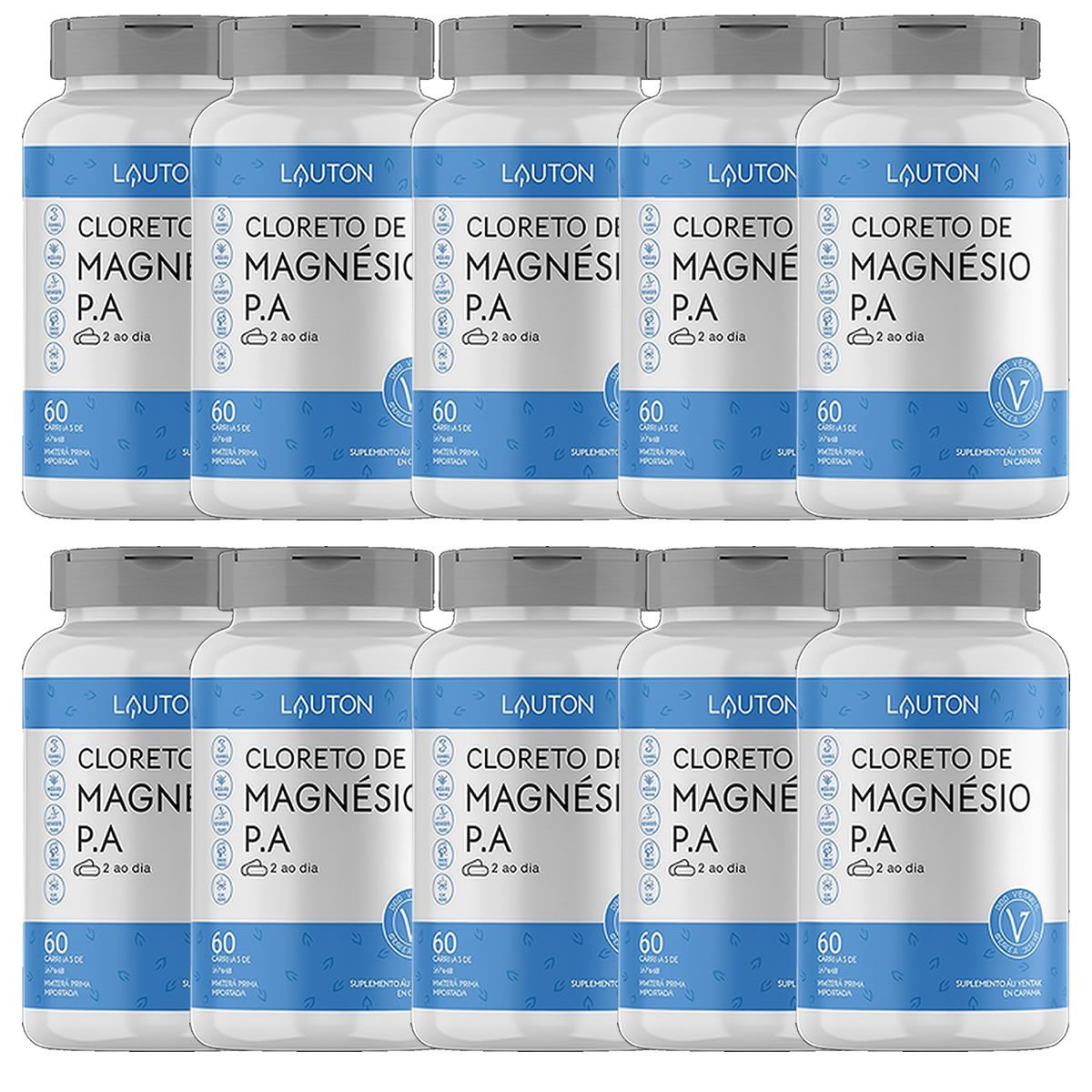 Kit 10X Cloreto de Magn�sio P.A - 60 C�psulas - Lauton Nutrition