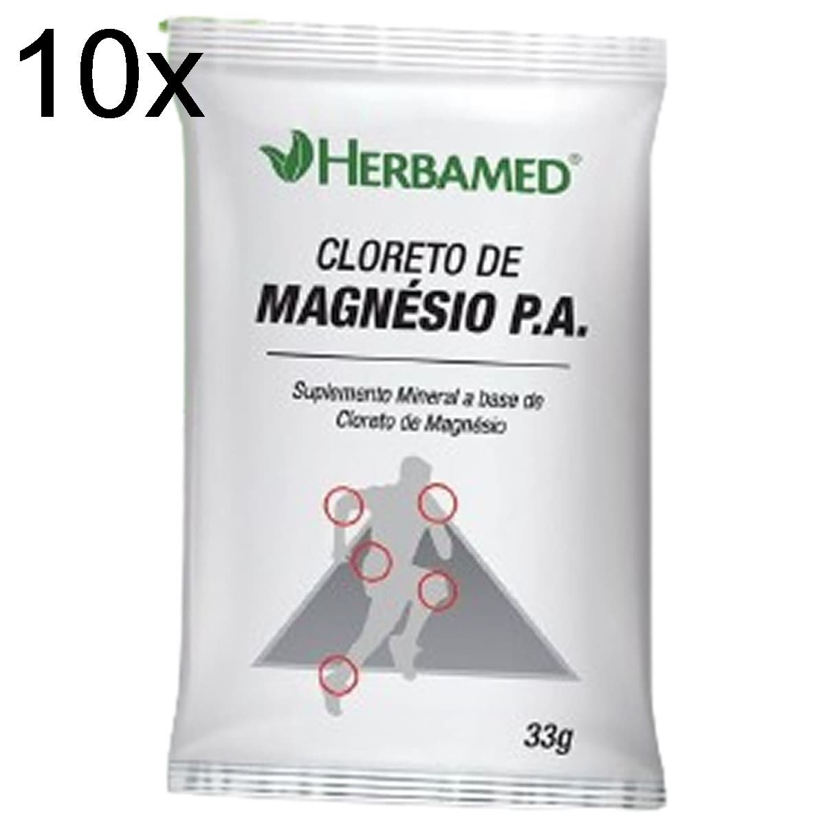 Kit 10X Cloreto de Magnesio PA - 1 Sach� 33g - Herbamed