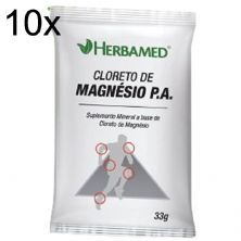 Kit 10X Cloreto de Magnesio PA - 1 Sach� 33g - Herbamed