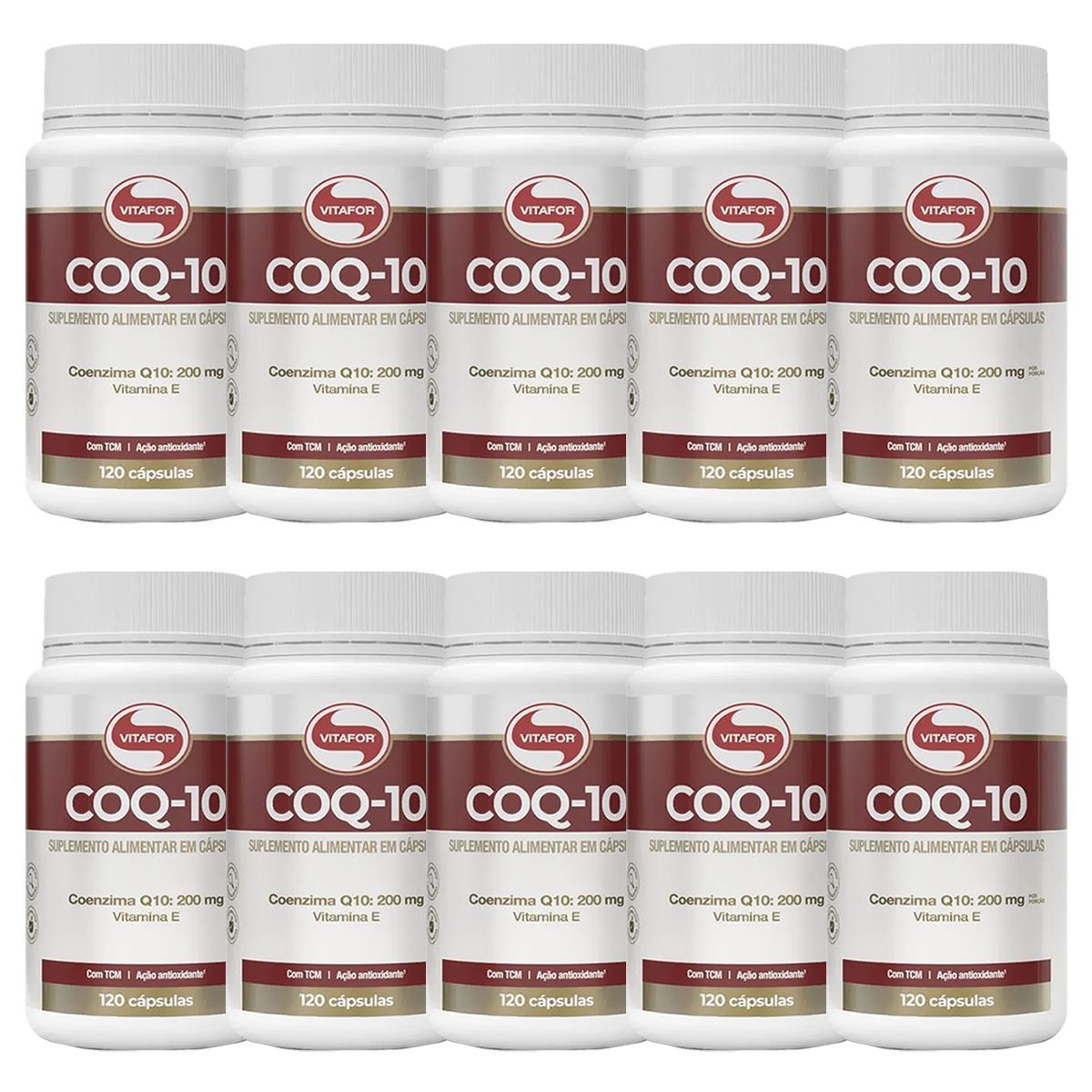 Kit 10X Coenzima COQ-10 - 120 C�psulas - Vitafor