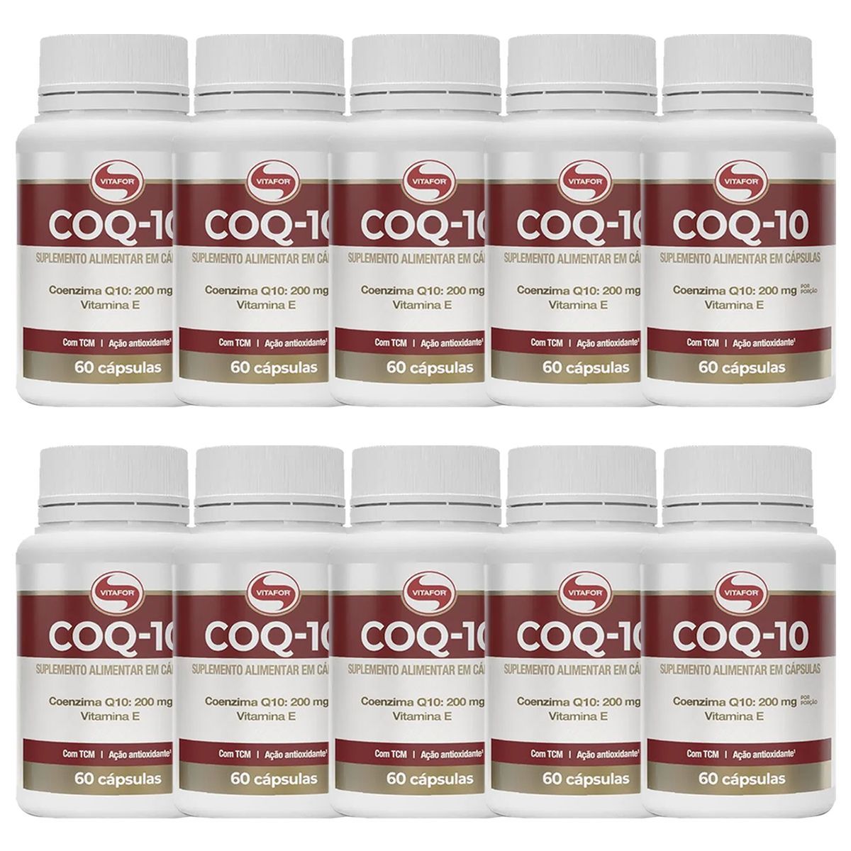 Kit 10X Coenzima COQ-10 200mg - 60 C�psulas - Vitafor
