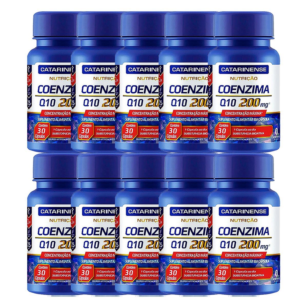 Kit 10X Coenzima Q10 - 200mg 30 C�psulas - Catarinense Nutri��o