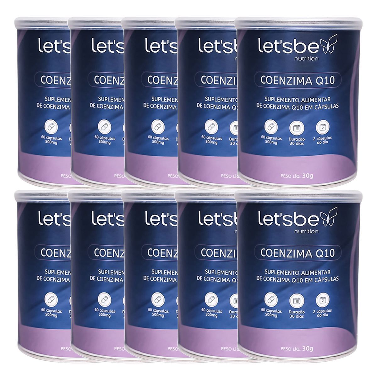 Kit 10X Coenzima Q10 - 60 Capsulas - LetsBe Nutrition