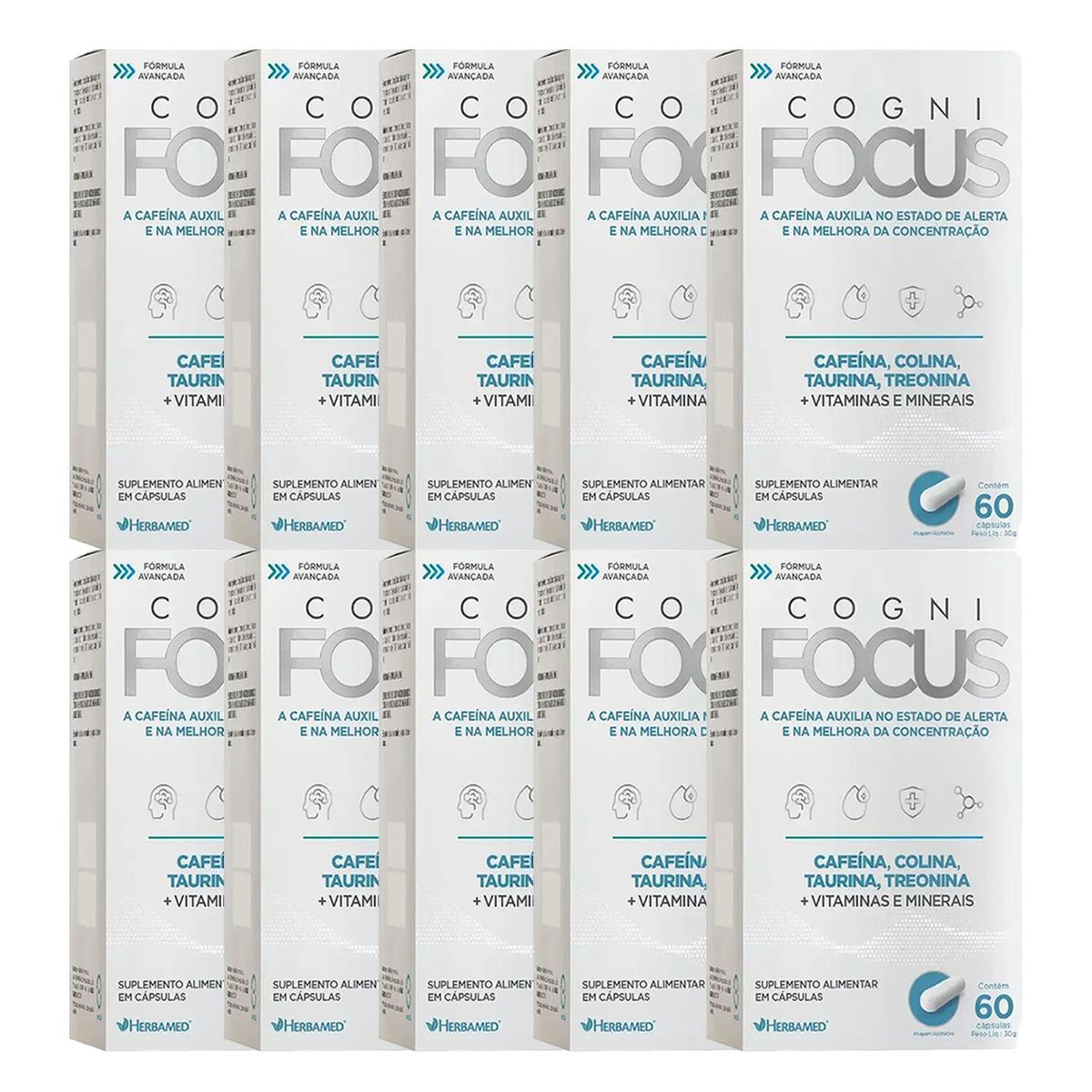 Kit 10X Cogni Focus - 60 C�psulas - Herbamed