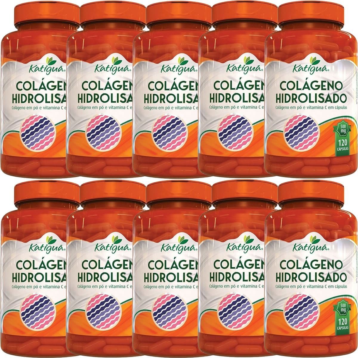Kit 10X Col�geno Hidrolisado- 120 C�psulas - Katigua