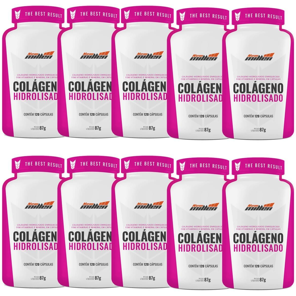 Kit 10X Col�geno Hidrolisado - 120 C�psulas - New Millen