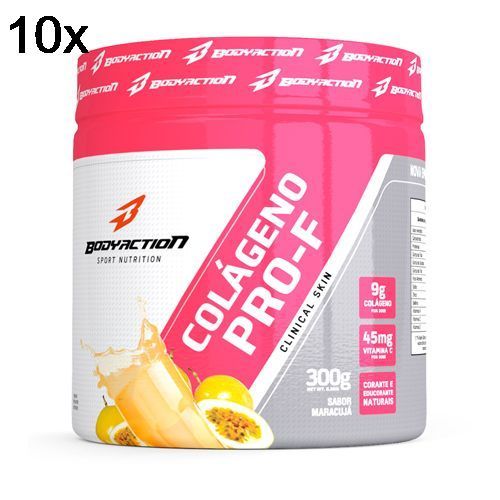 Kit 10X Col�geno Hidrolisado Clinical Skin - 300g Maracuj� - BodyAction