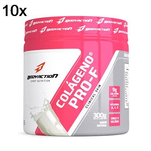 Kit 10X Col�geno Hidrolisado Clinical Skin - 300g Natural - BodyAction