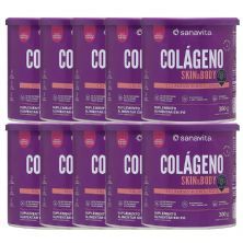 Kit 10X Col�geno Skin - 200g Morango Com A�a� - Sanavita