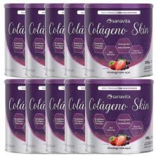 Kit 10X Col�geno Skin - 300g Morango Com A�a� - Sanavita