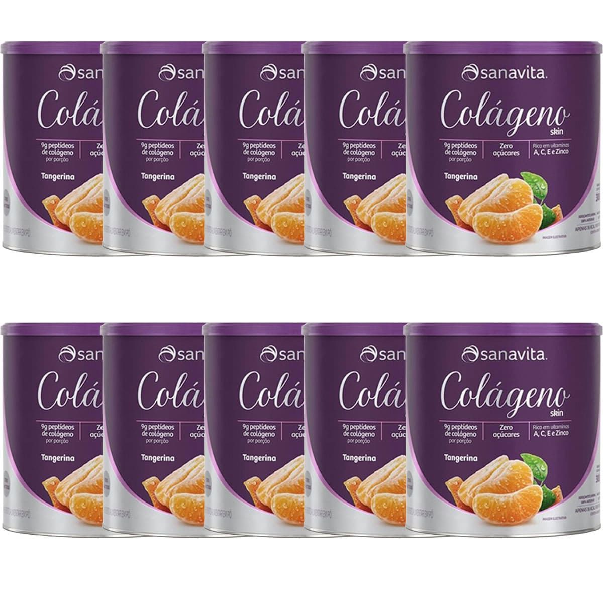 Kit 10X Col�geno Skin - 300g Tangerina - Sanavita