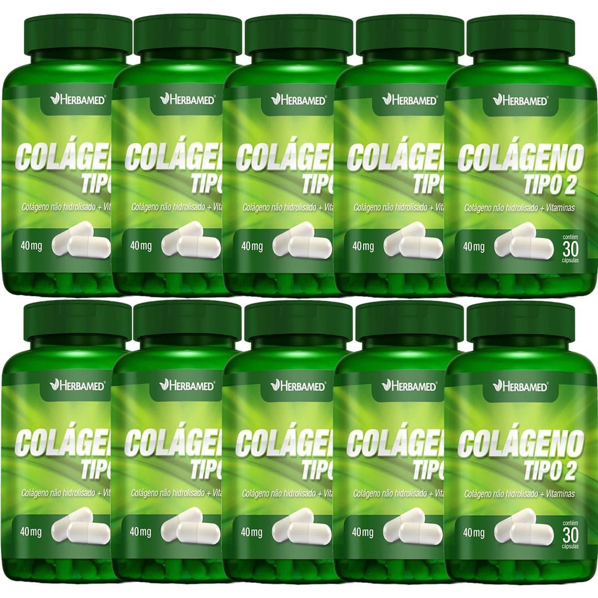 Kit 10X Colageno Tipo 2 - 30 C�spulas - Herbamed