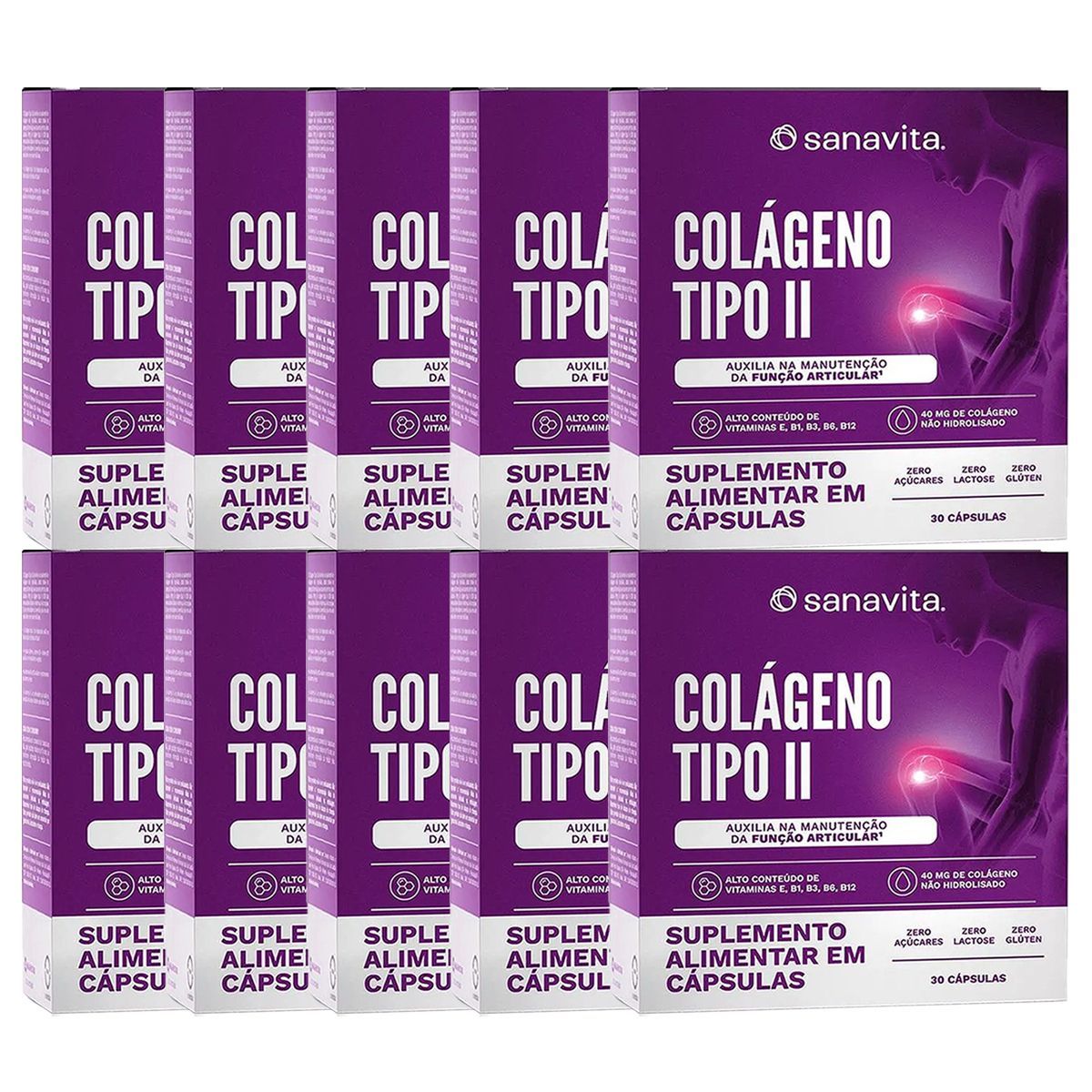 Kit 10X Col�geno Tipo II - 30 C�psulas - Sanavita