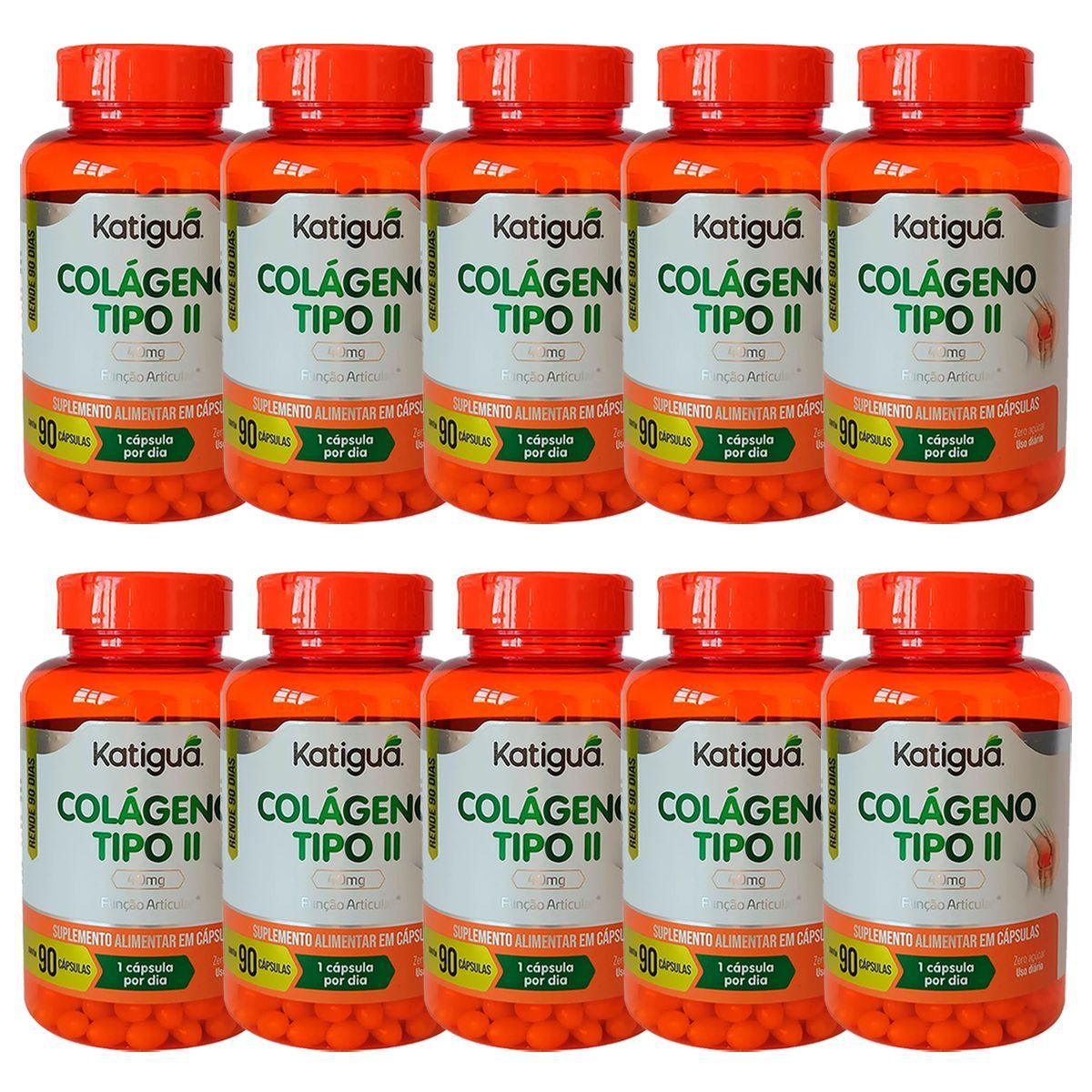 Kit 10X Col�geno Tipo II 40mg - 90 C�psulas - Katigu�