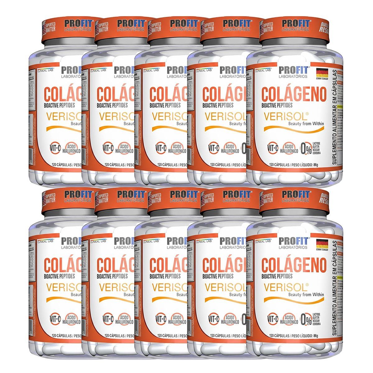 Kit 10X Col�geno Verisol - 120 C�psulas - Profit Laborat�rios