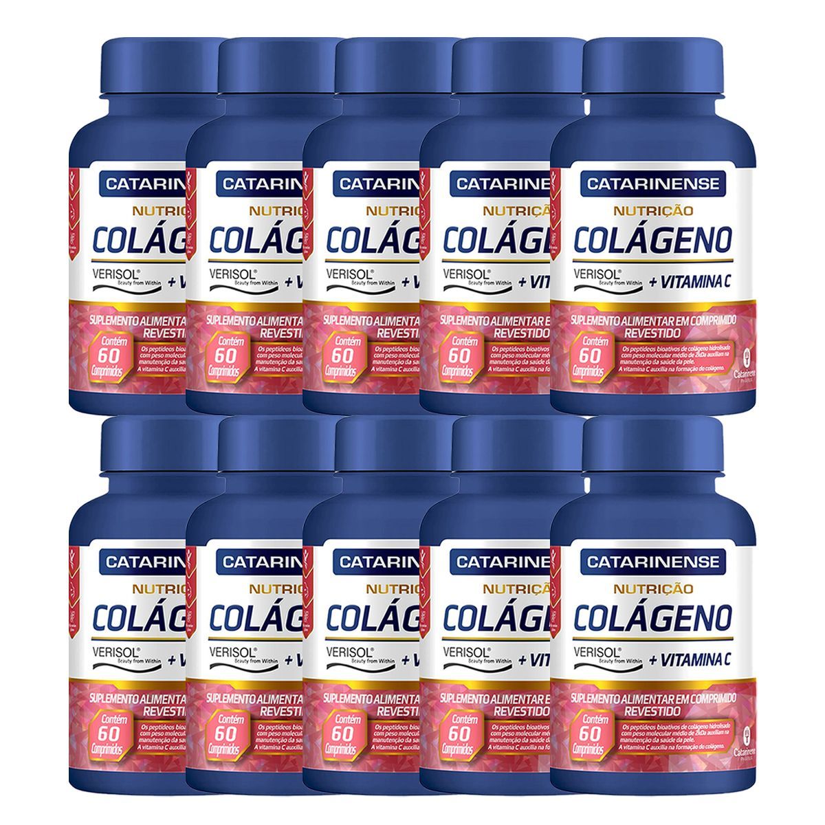 Kit 10X Col�geno Verisol - 60 Comprimidos - Catarinense Nutri��o