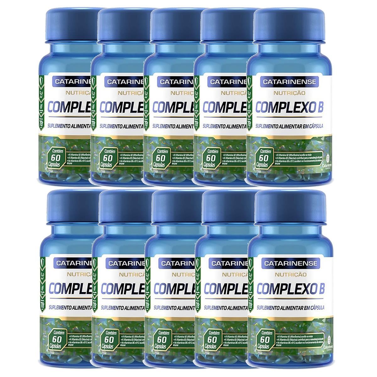 Kit 10X Complexo B - 60 C�psulas - Catarinense Nutri��o