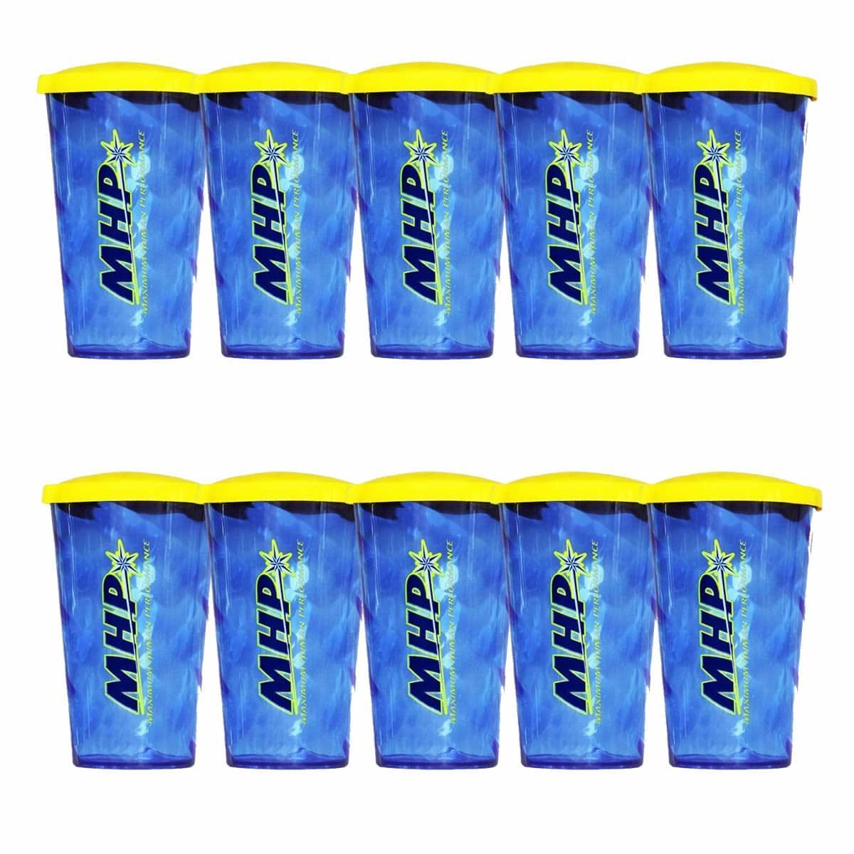Kit 10X Copo com tampa - 600ml Azul - MHP