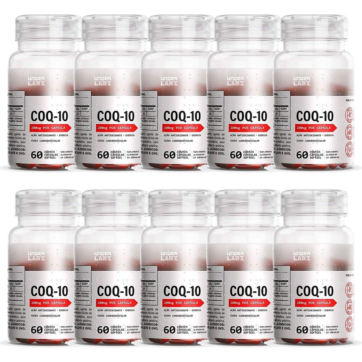 Kit 10X Coq-10 - 60 C�psulas - Under Labz