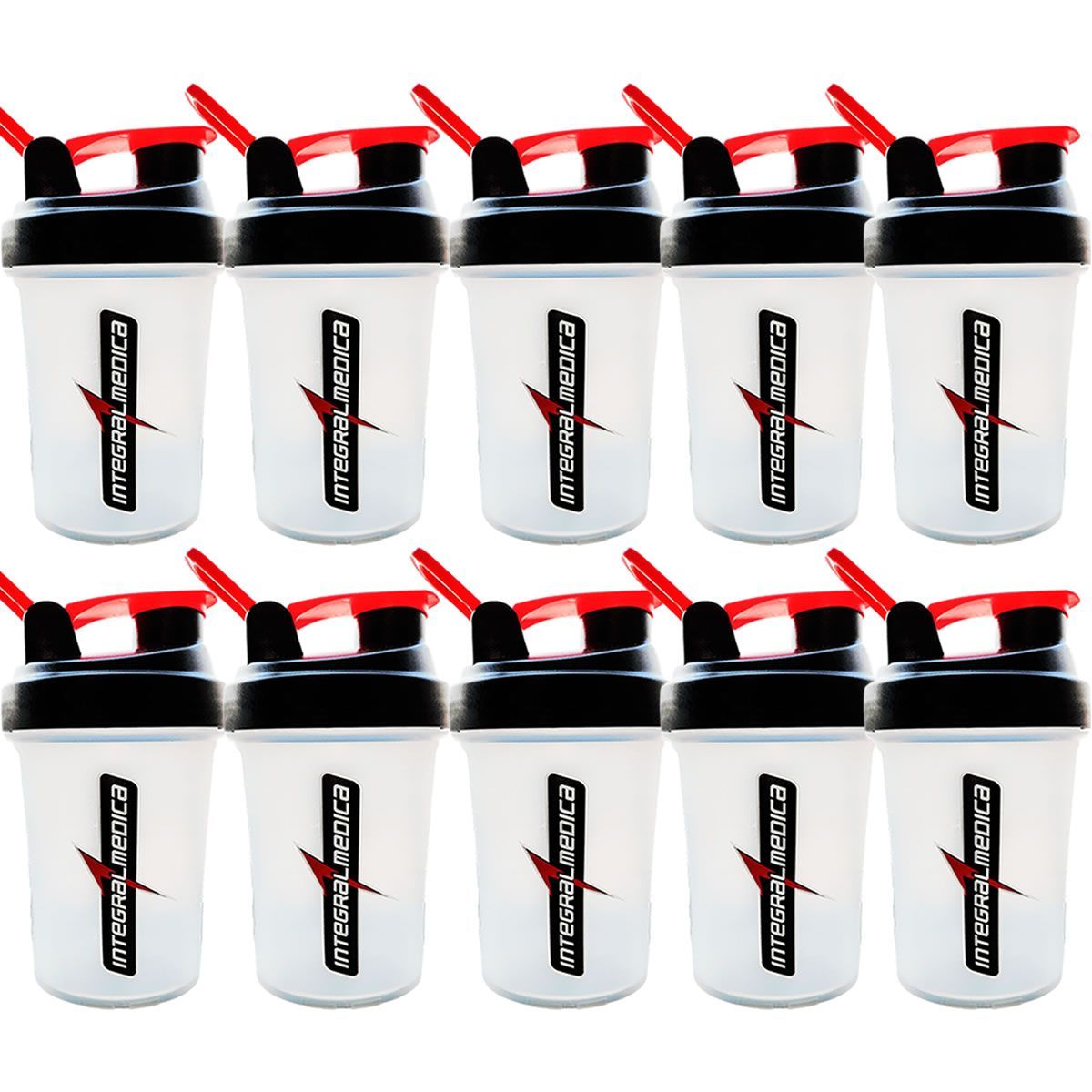 Kit 10X Coqueteleira 1 Dose -  450ml Transparente - Integralm�dica