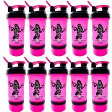 Kit 10X Coqueteleira 3 Doses - 450ml Rosa- Integralm�dica