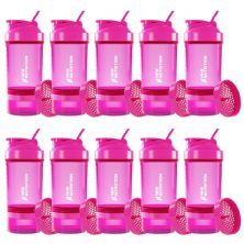 Kit 10X Coqueteleira 3 Partes - 500ml Rosa - NewNutrition