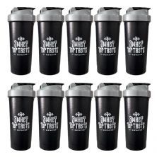 Kit 10X Coqueteleira 3 Whey Top Taste - 600ml Preta - Body Action