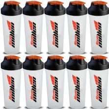 Kit 10X Coqueteleira - 600ml Branca/Laranja - New Millen