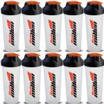 Kit 10X Coqueteleira - 600ml Branca/Laranja - New Millen