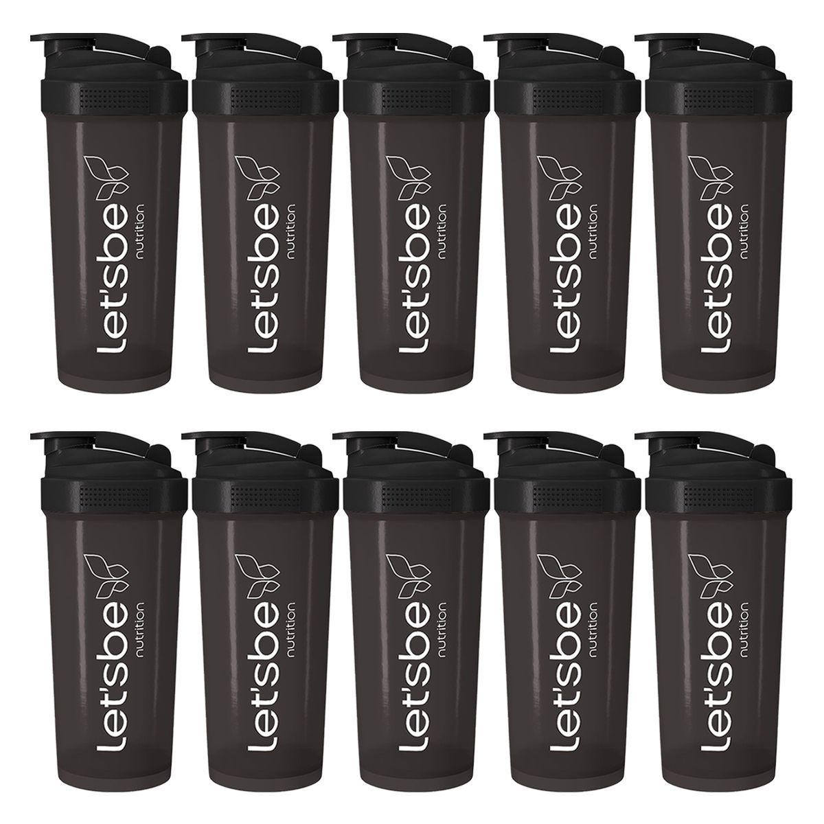 Kit 10X Coqueteleira 600ml Fum� - LetsBe Nutrition