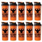 Kit 10X Coqueteleira 600ml Laranja e Preto - OtimaNutri