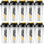 Kit 10X Coqueteleira - 600ml Preto/Amarelo- BodyAction